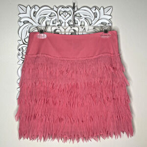 ANN TAYLOR Size 2 Plume SKIRT Layers Feather-like Folds CORAL $138 NWT
